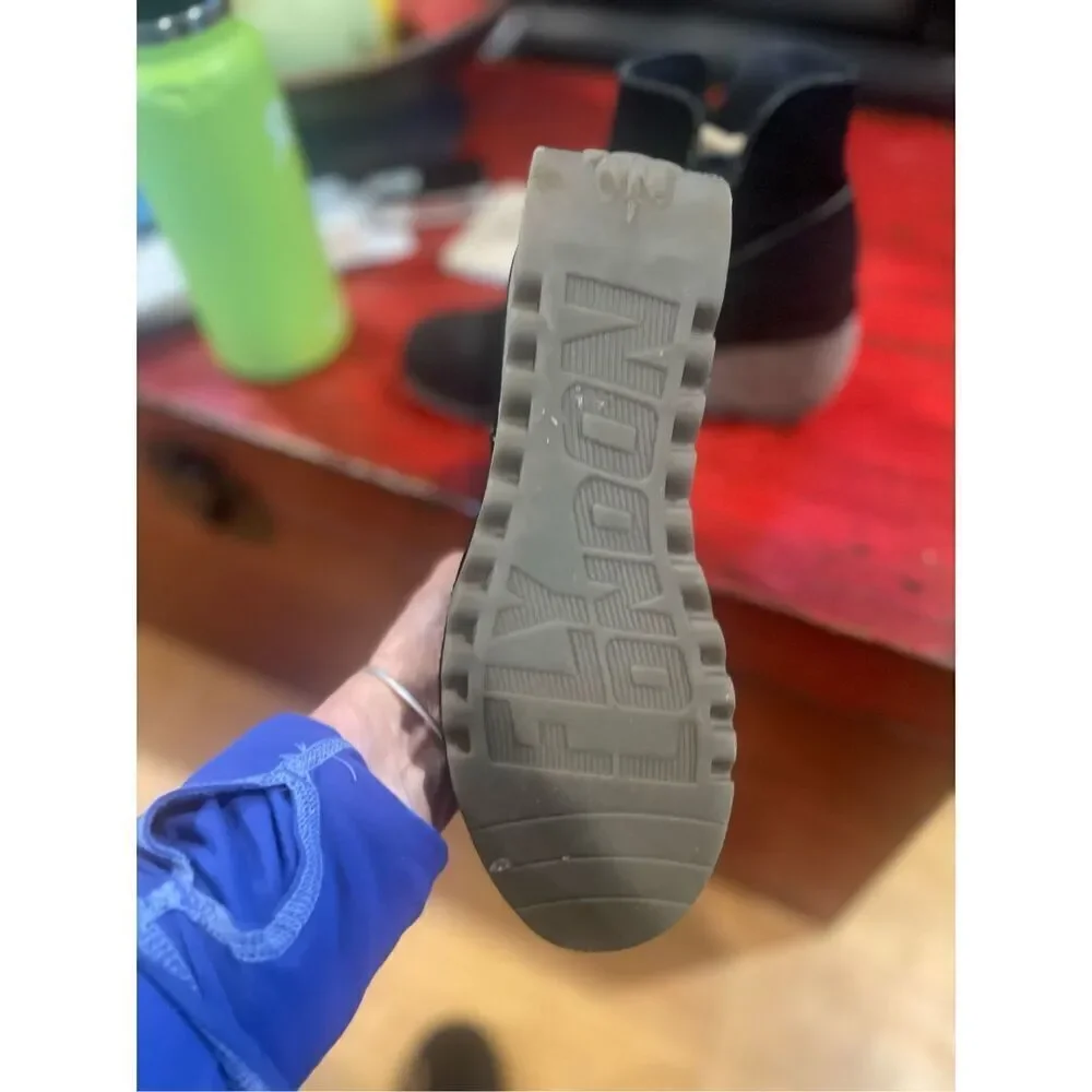 FLY London - Suede Ankle Boots Wedge Heel Bootie with Zipper - Nilo - Black. SIZ - Picture 10 of 10